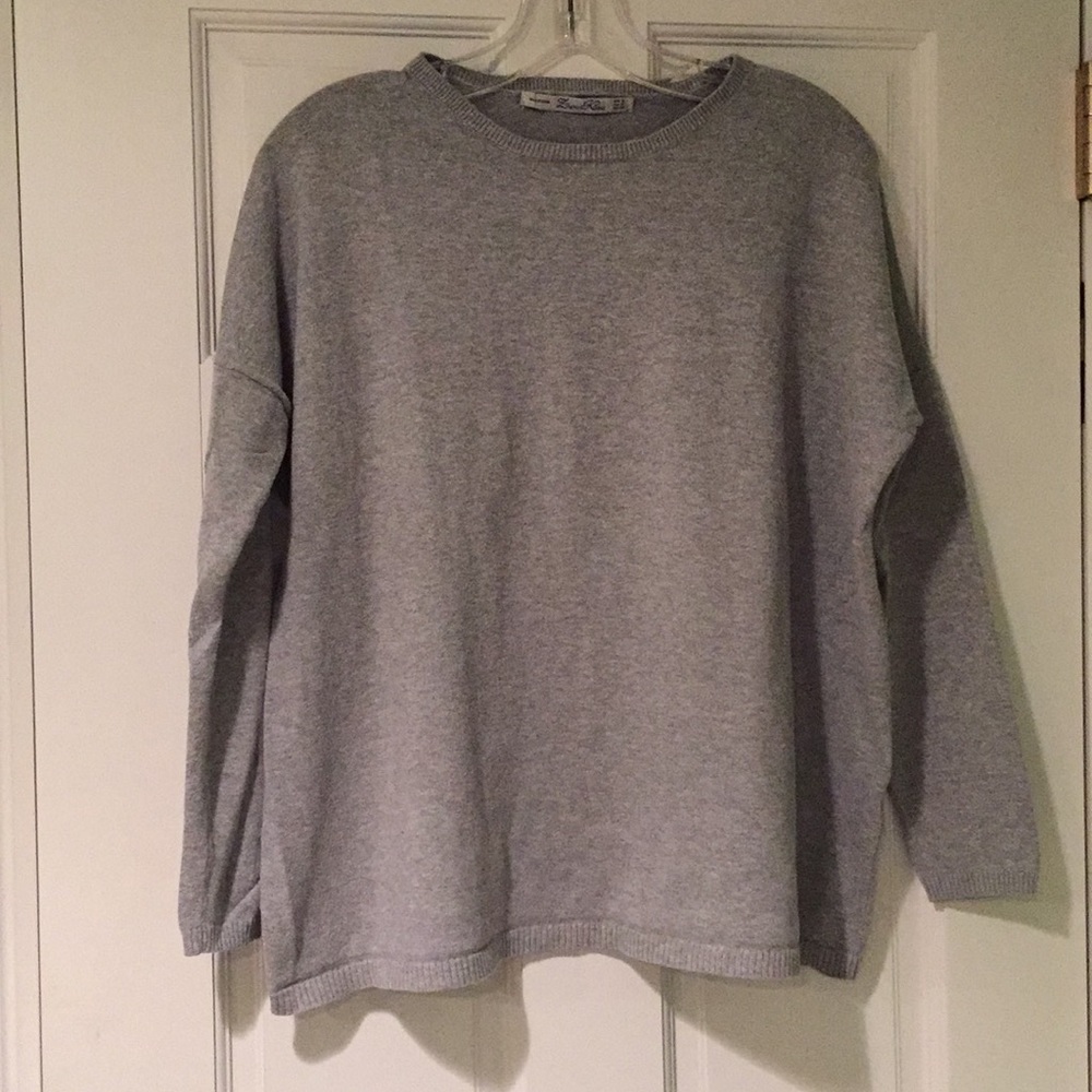 Zara Grey pullover sweater with drop sleeves